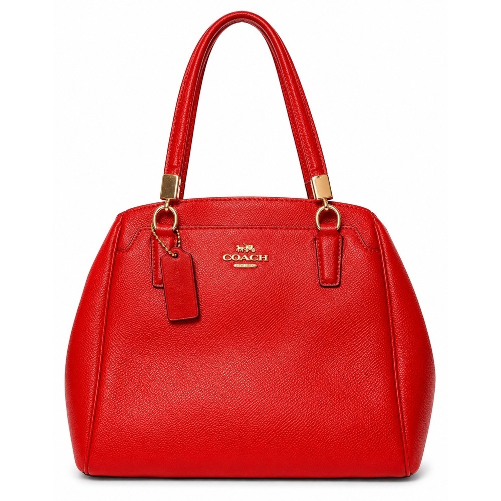 Coach Kelsey Satchel Red Leather Handbag with Crossbody